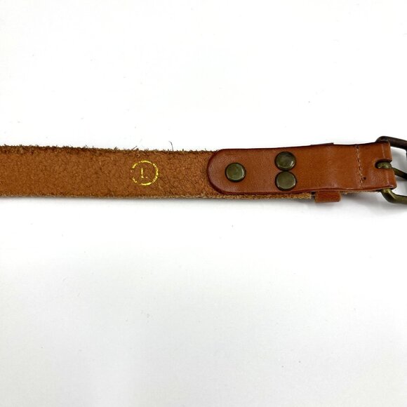 Scotch & Soda Women\'s L Brown Leather Skinny Belt with Embossed Numbers Preppy main image 8